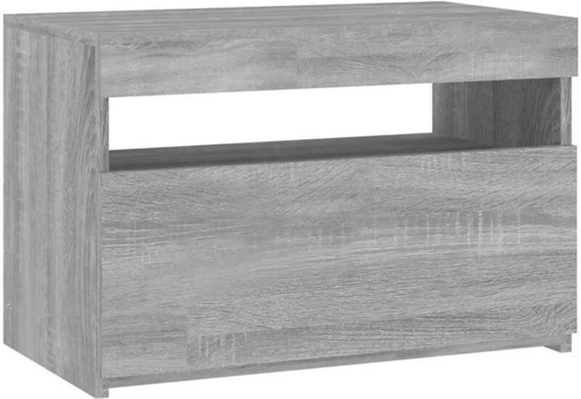 Vidaxl TV-Schrank modern in Grau Sonoma mit LED-Leuchten aus Holz, B/T/H: 60 x 35 x 40 cm - Bild 1