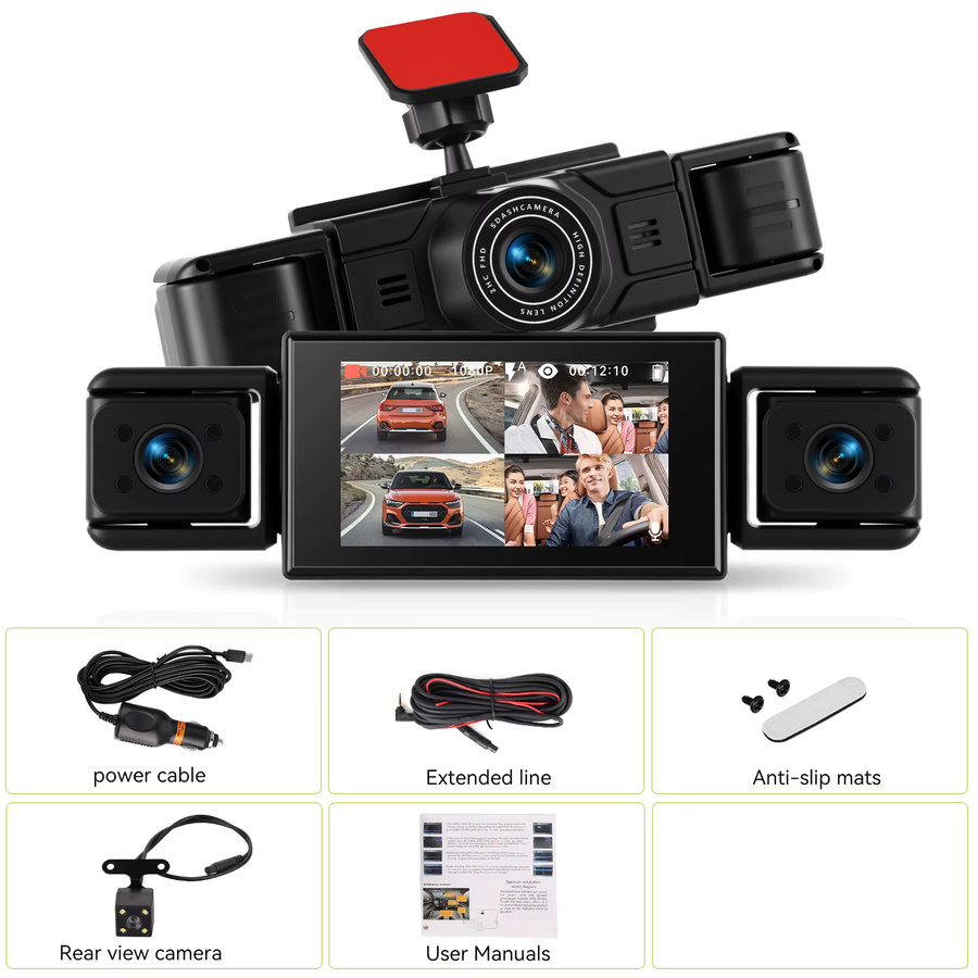 Podofo Full HD 1080P Auto Dash Cam mit Nachtsicht, Schleifenaufnahme und Bewegungserkennung, Schwarz - Bild 4