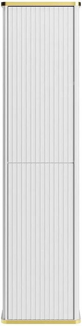 Vente-unique Badschrank Keliza Weiß im Art-Deco-Stil mit geriffelten Türen, Breite: 35 cm, Höhe: 140 cm, Tiefe: 25 cm - Bild 1