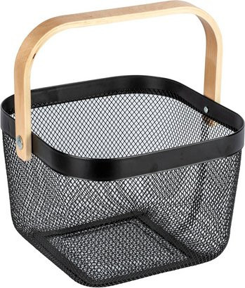 WENKO Badaufbewahrung Bambusa aus Metall in Schwarz, H x B: 17 x 25 cm - Bild 1
