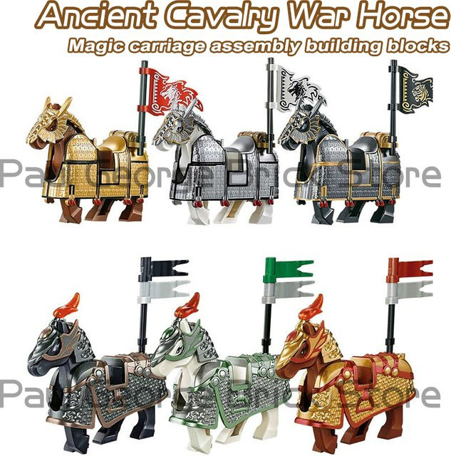 DECOOL Militär-Kavallerie Kriegspferd, Mini-Actionfiguren, 6-teiliges Set - Bild 1