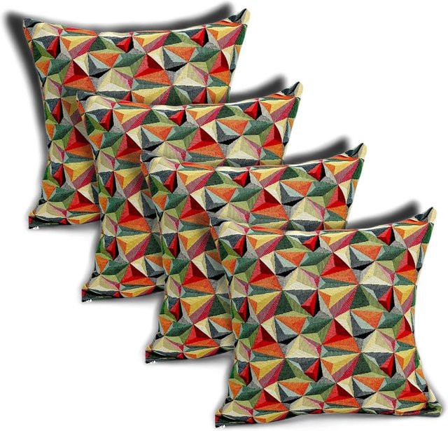 Linke Licardo Kissenhüllen Dreiecke 3D, 4er-Set, Multicolour, B/T/H: 50 x 50 x 50 cm - Bild 1