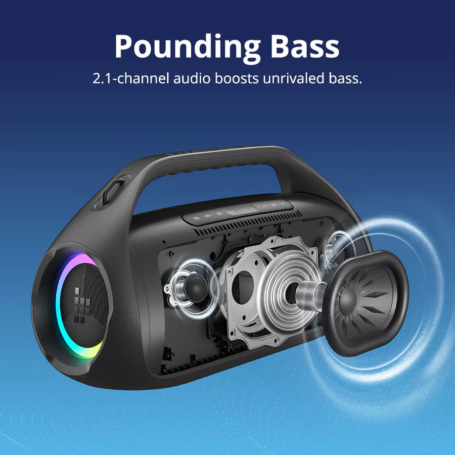 Tronsmart Bang 2 Bluetooth-Lautsprecher in Schwarz mit 90W Leistung und 2.1-Kanal-Tiefbass sowie 26 Stunden Spielzeit - Bild 2