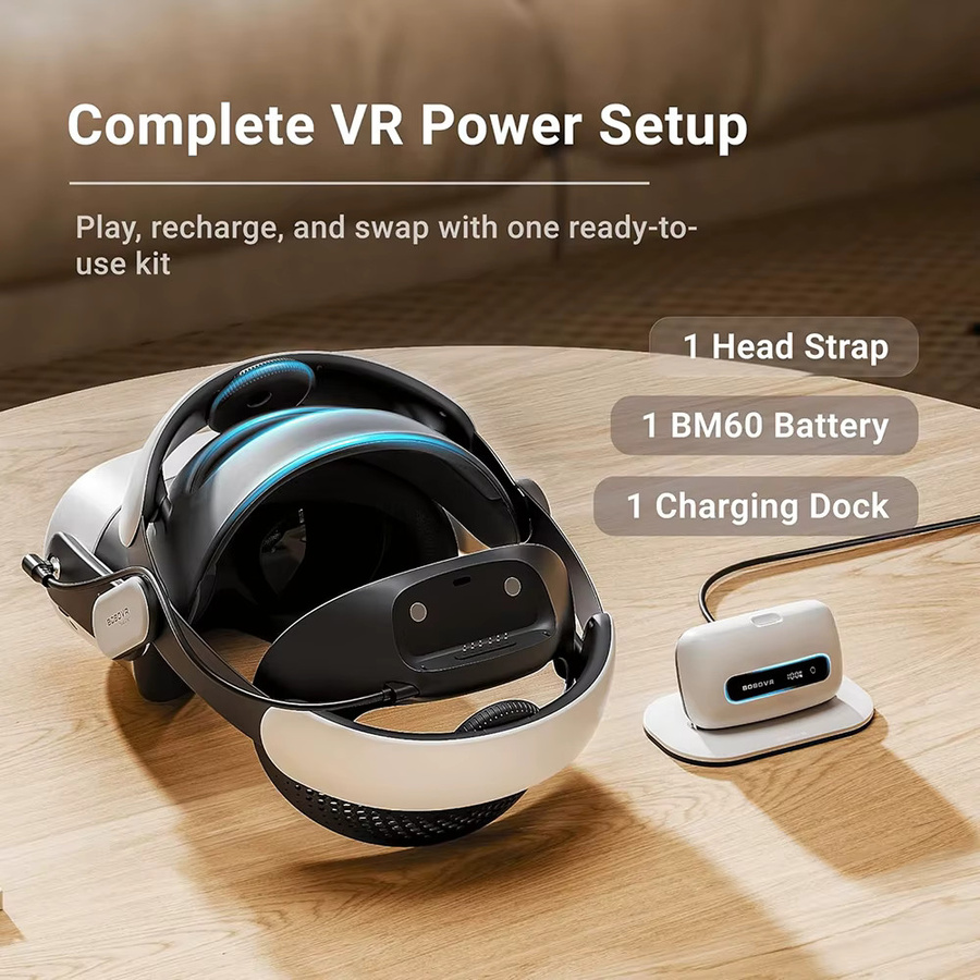 BOBOVR M3 Pro+ Akku-Kopfband für Meta Quest 3/3S mit BM60 6500mAh Akku und Schnellladestation Dual-Mode VR-Strap - Bild 2