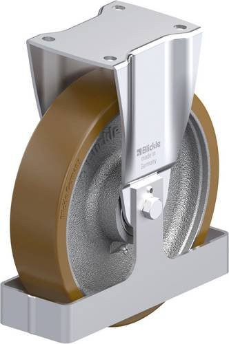 Blickle Stahlblech-Bockrolle BH-GB 250K-FS in Silber mit 250 mm Rad-Durchmesser und 900 kg Tragfähigkeit - Bild 1