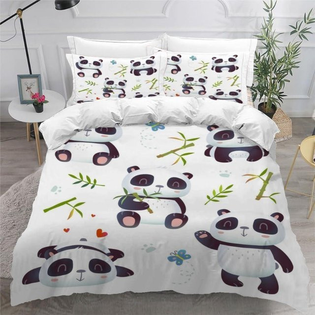 Bettwäsche Set Cartoon Fuchs aus Mikrofaser mit 2 Kissenbezügen, Farbe: Weiß, B/H: 90 x 200 cm - Bild 1