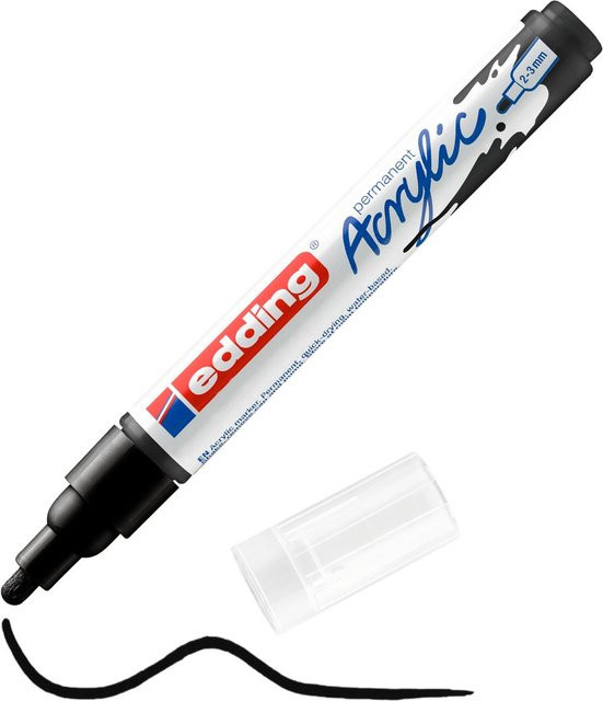 edding 5100 Acrylmarker Mittel in Schwarz mit Bullet-Spitze und Pigmenten für permanente Ergebnisse - Bild 1