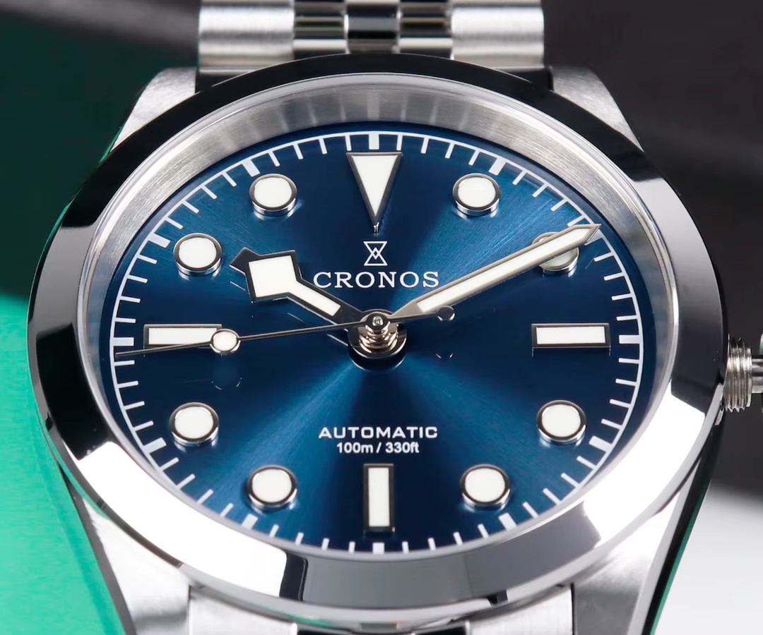 Cronos Armbanduhr Automatik, Edelstahl, 36 mm, Herren, Blau - Bild 4