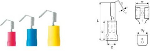 Weidmüller Flachsteckhülse mit Abzweig, Blau, Teilisoliert, 100 Stück, Steckbreite: 6,3 mm, Steckdicke: 0,8 mm - Bild 1