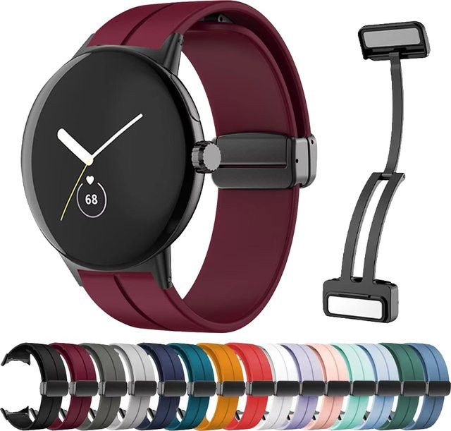 Silikonarmband für Google Pixel Watch 3 41 mm, magnetische Faltschließe - Bild 1