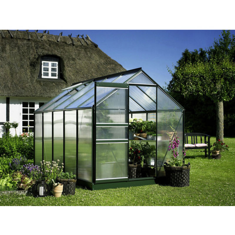 Halls Gewächshaus Popular Grün mit 6,2 m² Anbaufläche und Polycarbonat-Stegdoppelplatten - Bild 3