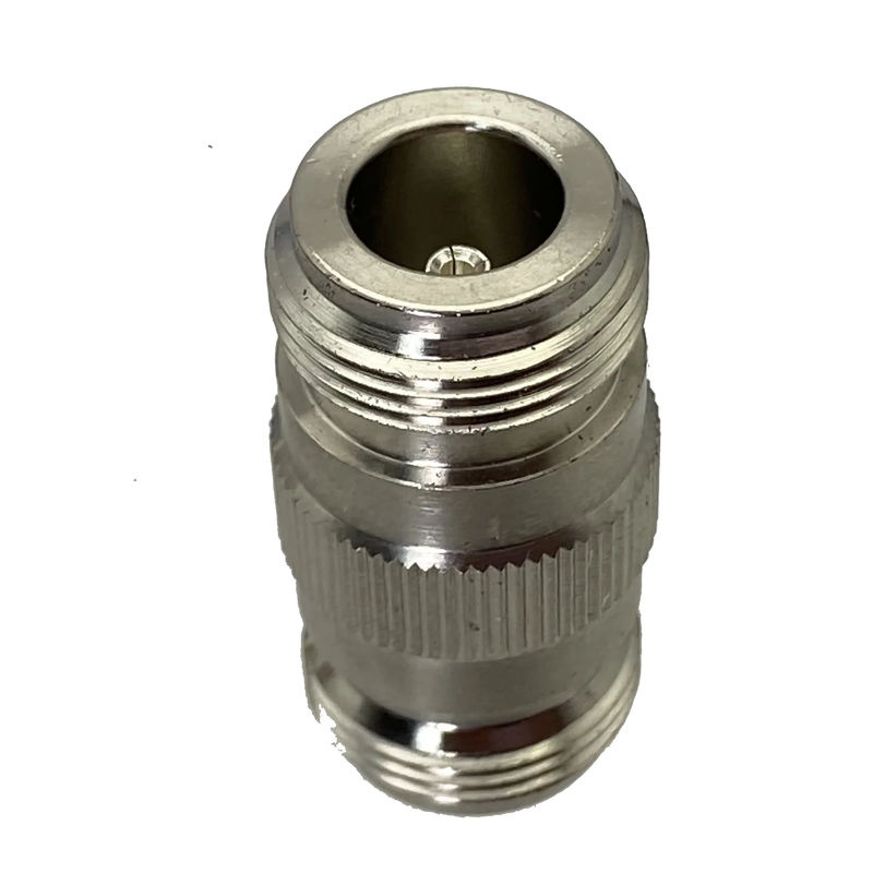 HF-Koaxial Adapter Buchse zu Buchse in Serie, Stecker gerade, Silber - Bild 3