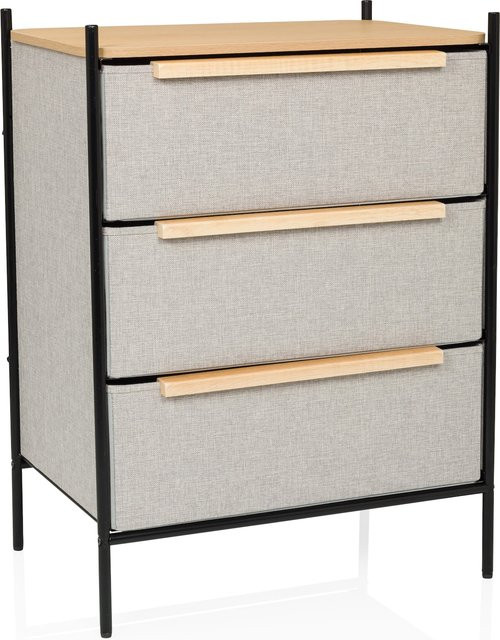 hjh LIVING Kommode STUVAR aus Stoff in Grau - Bild 1