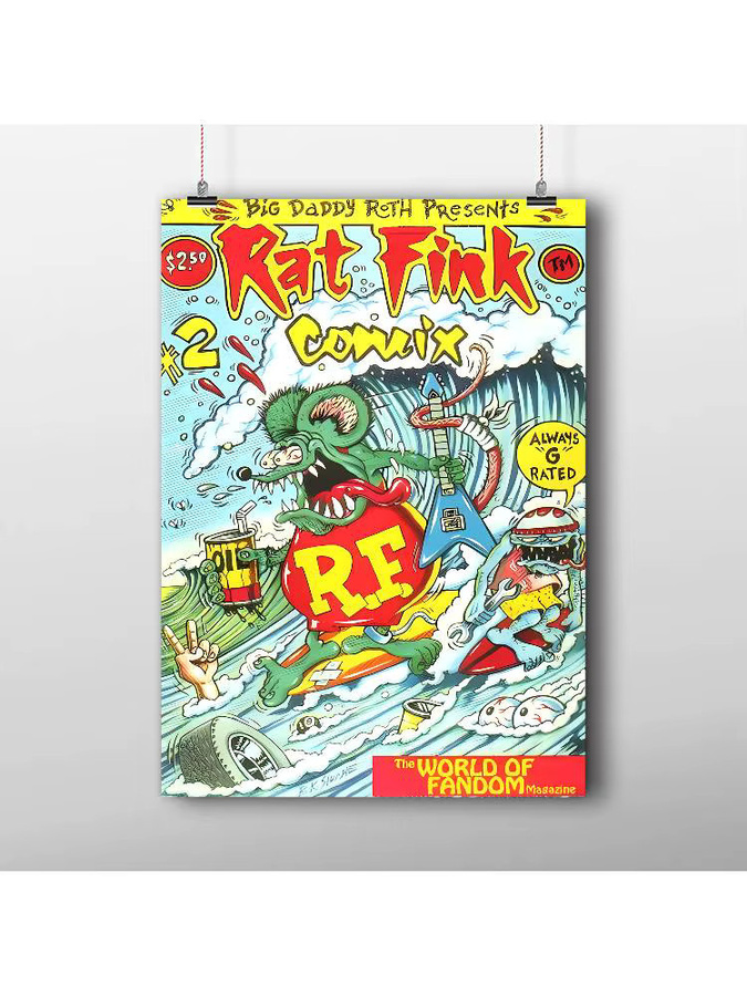 Tales Of The Rat Fink Vintage Poster Retro Aufkleber aus Kraftpapier in Multicolor - Bild 6