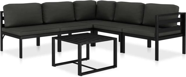 vidaXL 6-tlg Garten-Lounge-Set aus Aluminium mit Kissen in Anthrazit - Bild 1
