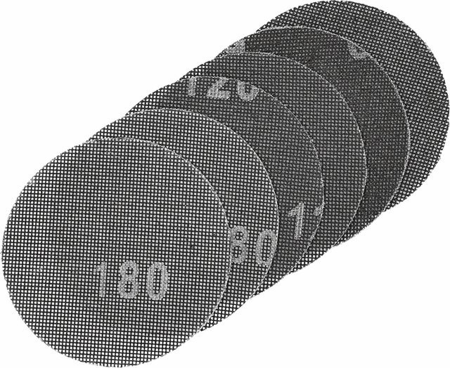 LUX-TOOLS Gitterleinen-Set 6-teilig in Schwarz Ø 115 mm - Bild 1