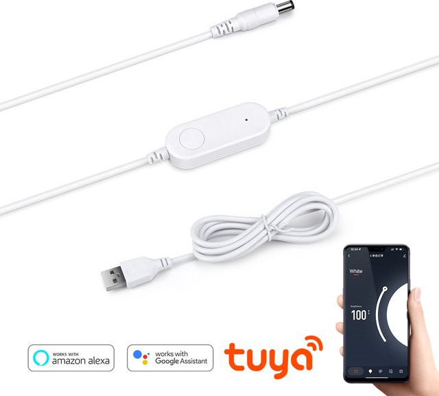 Tuya Smart Wifi Schalter zur Steuerung von USB LED Lichtstreifen mit Alexa und Google Home Unterstützung, DC 5V - Bild 1