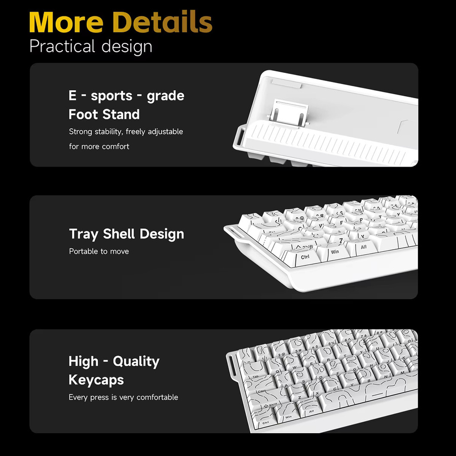 Ajazz NK68 V2 Mechanische Gaming-Tastatur mit Hot-Swap roten Schaltern - Bild 4