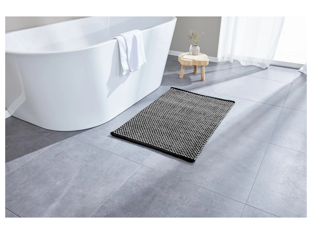 LIVARNO HOME Struktur-Badematte Grau, rutschhemmend und waschbar, B/T: 90 x 60 cm - Bild 3