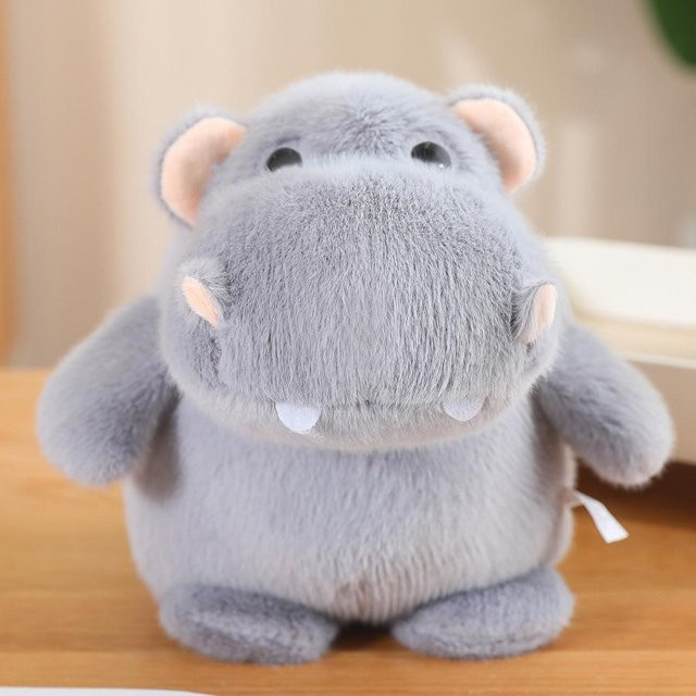 Nilpferd Puppe Plüschtier, Weiß, 12cm - Bild 1