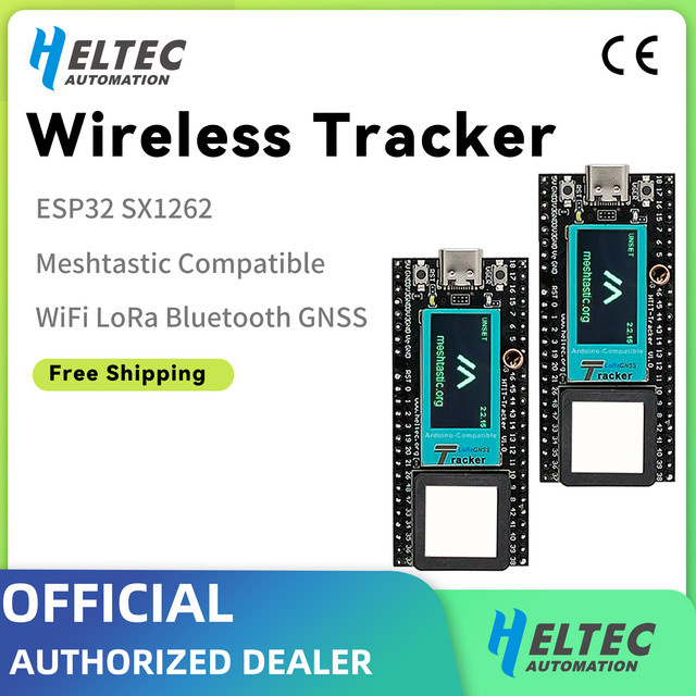 2er-Set Heltec ESP32 LoRa Meshtastic Asset Tracker mit GPS, Wi-Fi und Bluetooth in Schwarz - Bild 1