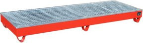 Auffangwanne Bauer Südlohn AW-4/B/PE mit Gitterrost, rot, B: 241,5 cm, T: 81,5 cm, H: 25,5 cm - Bild 1