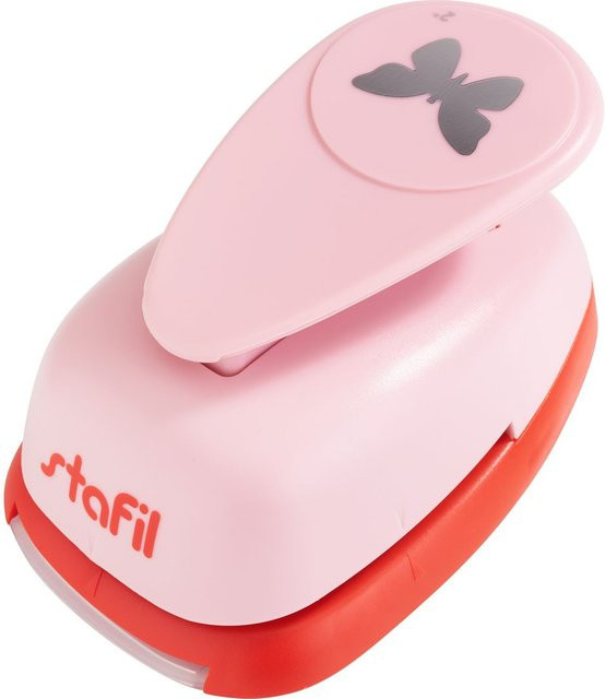 Stafil Motivlocher Schmetterling in Pink mit 4,5 cm Durchmesser aus Kunststoff und Metall - Bild 1
