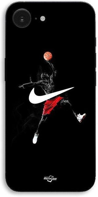 MANIACASE Handyhülle für iPhone 17e aus Silikon und TPU mit Nike Jordan Logo in Schwarz - Bild 1