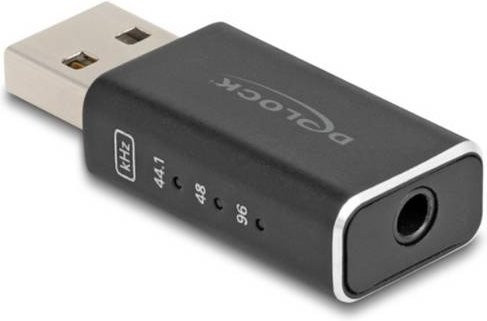 Delock USB 2.0 auf 3,5 mm Klinke Adapter Schwarz 68001 - Bild 1