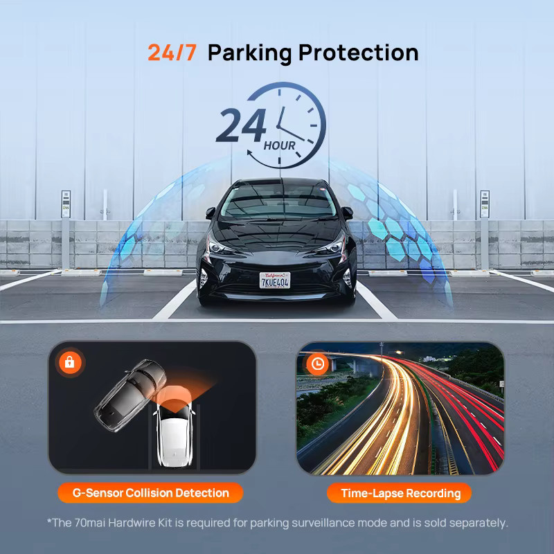 70mai Dashcam A810lite 4K HDR mit Nachtsicht, GPS, Wi-Fi und 24H Parküberwachung in Schwarz - Bild 3