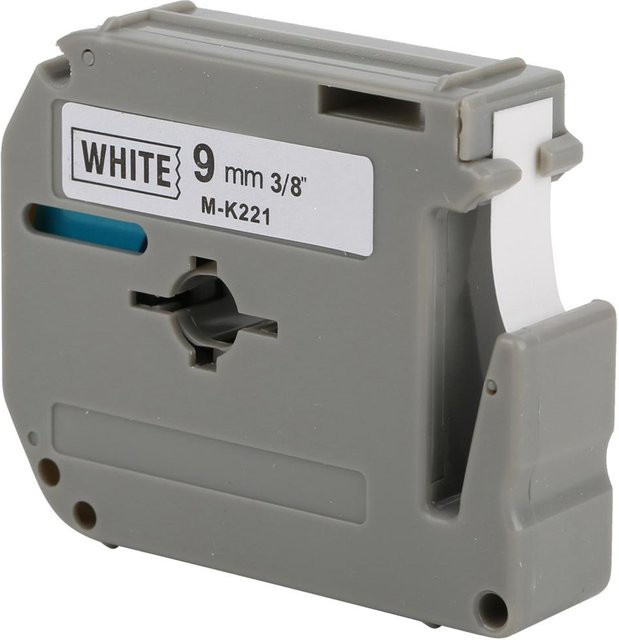 Brother Etikettenband PET 9mm für Brother PT 65, PT 70 und PT 80 in Schwarz und Weiß - Bild 1