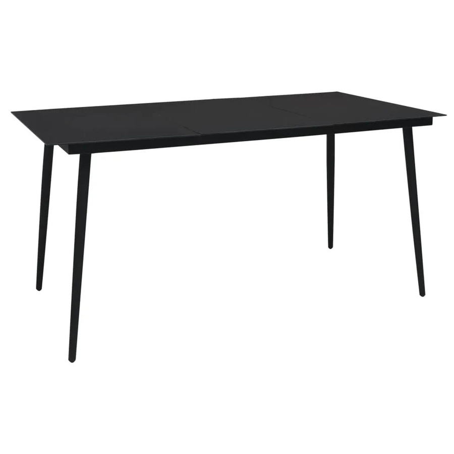 Furnicato Garten-Esstisch aus Stahl und Glas in Schwarz, B/T/H: 150 x 80 x 74 cm - Bild 2