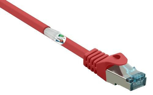 Renkforce RJ45 Patchkabel CAT 6a S/FTP Ethernet LAN Rot, Länge: 5,00 m - Bild 1