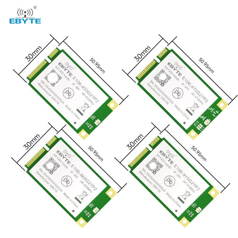 EBYTE SX1302 LoRa Gateway RF-Modul mit PCI-e Standardschnittstelle und SPI, Frequenzen: 868/470/433/915 MHz, 27 dBm, Industriequalität - Bild 2