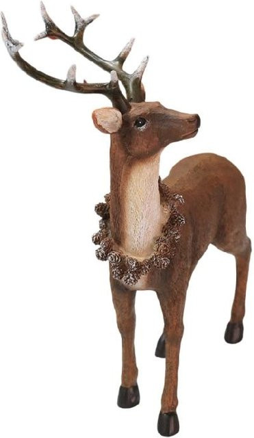Künstliche Weihnachts-Rentierfiguren in Braun mit langem Geweih als Tischdekoration für deine Heimdekoration - Bild 1