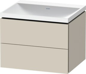 Duravit L-Cube Waschtischunterschrank mit 2 Schubladen, Farbe Beige, B/T/H: 60 x 48 x 48 cm - Bild 1
