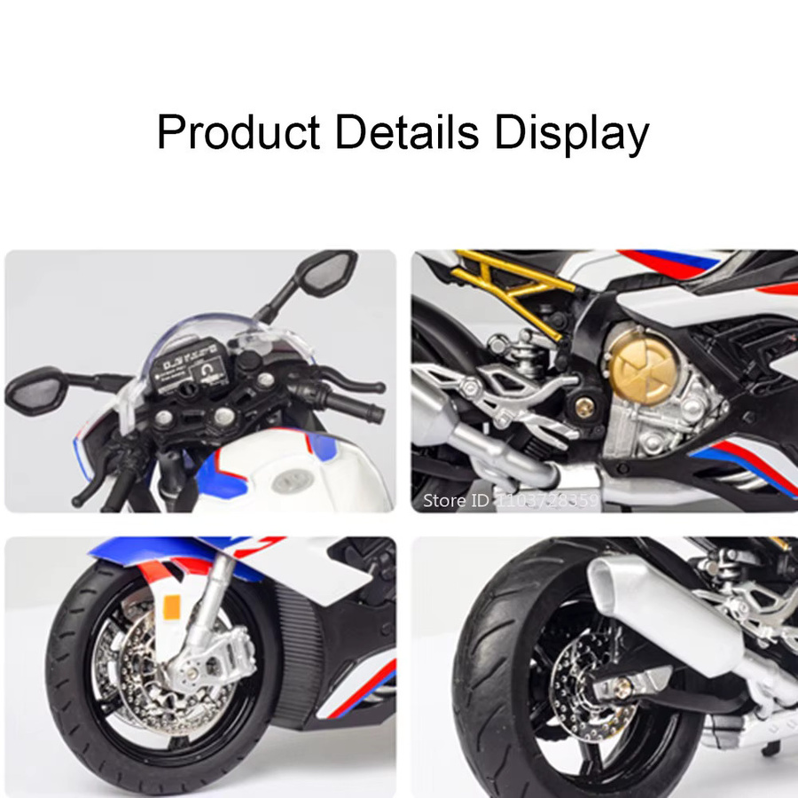MAKEDA S1000RR Miniatur Motorrad Modell, 1:12, Metall, mit Licht und Sound - Bild 3
