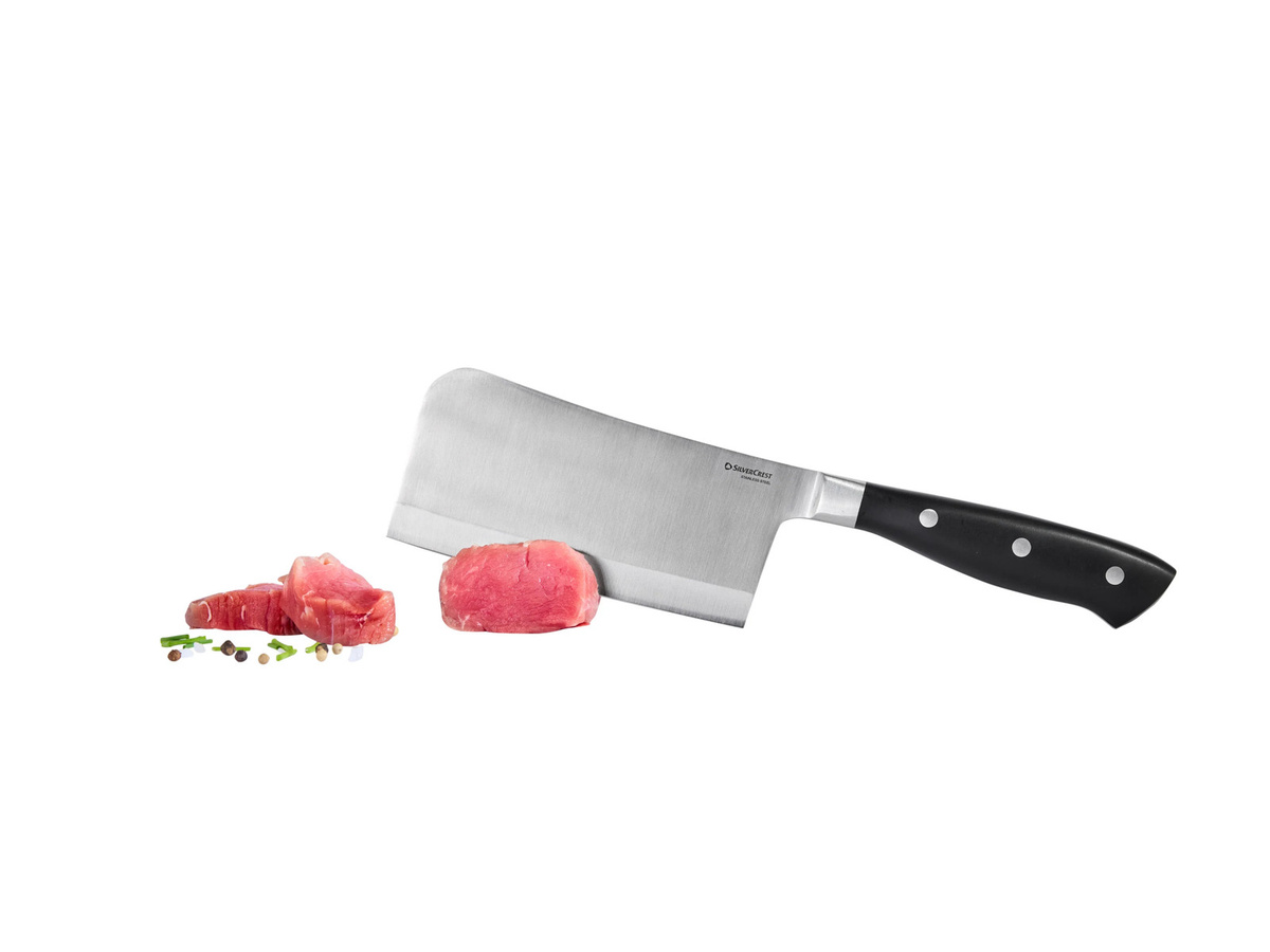 SILVERCREST Premium-Küchenmesser-Set in Silber mit Kochmesser, Santoku-Messer und Hackmesser - Bild 3