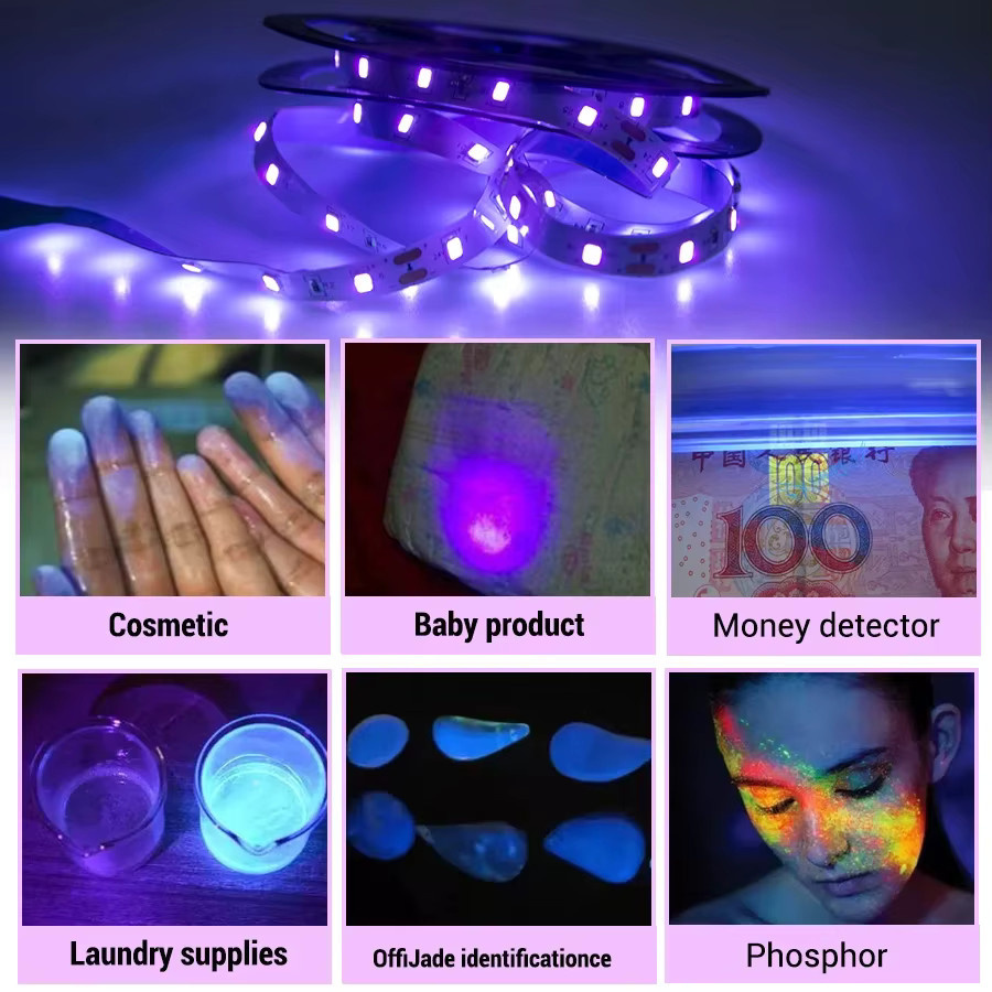 MeeToo UV LED-Streifen 12V mit 2835 SMD Dioden in Lila für DJ Glow Party und Fluoreszenz-Effekte - Bild 2