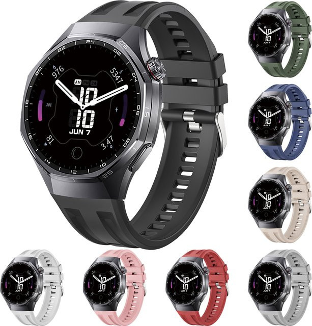 CAOWTAN Uhrenarmband Silikon, Schwarz, Unisex - Bild 1