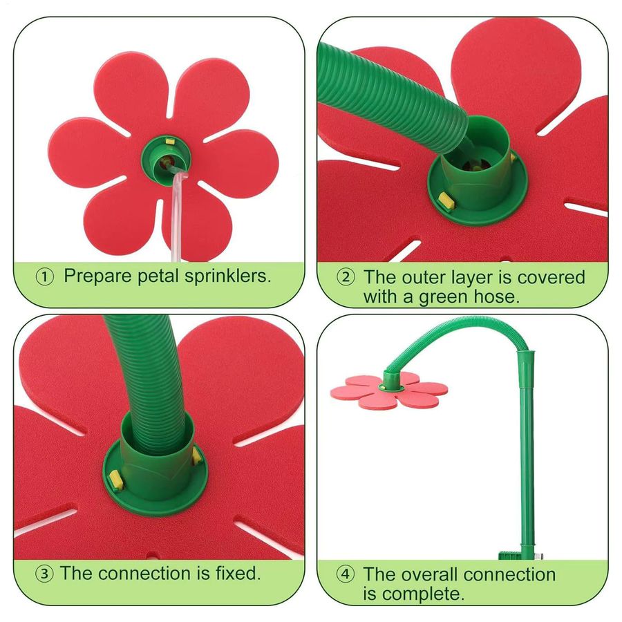 Crazy Spin Sprinkler in Blumenform, weißer 360-Grad-Rotationswasserspray für Garten und Rasen - Bild 3