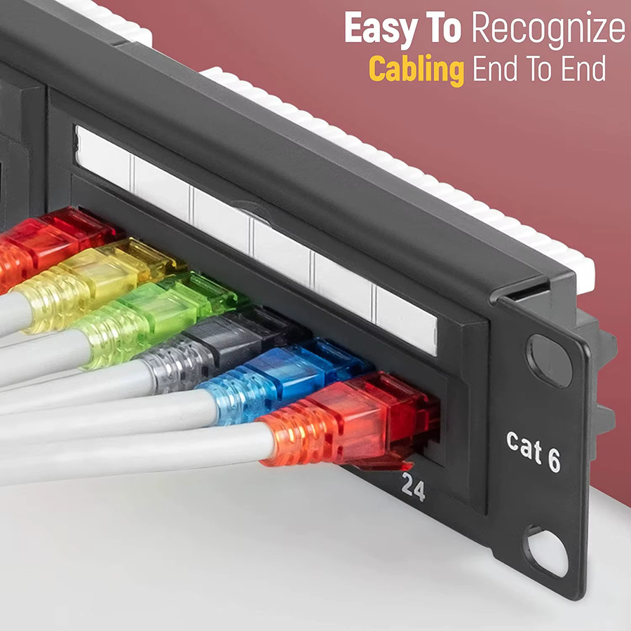 Linkwylan RJ45 Cat6 Pass Through Steckverbinder für Ethernet LAN Netzwerkkabel, Multicolor - Bild 3