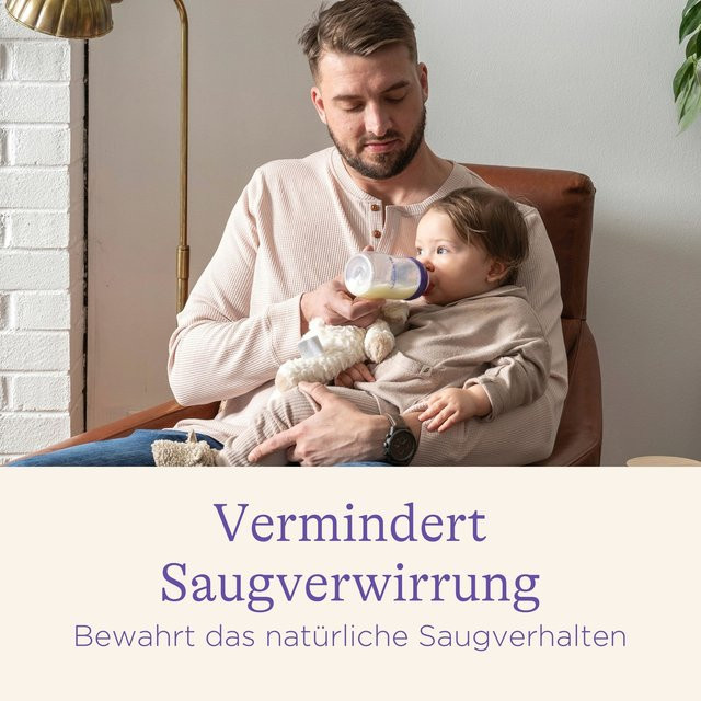 Lansinoh NaturalWave Trinksauger 2er Pack aus Silikon mit Anti-Colic-Ventil und breiter brustähnlicher Form, BPA-frei, transparent - Bild 4