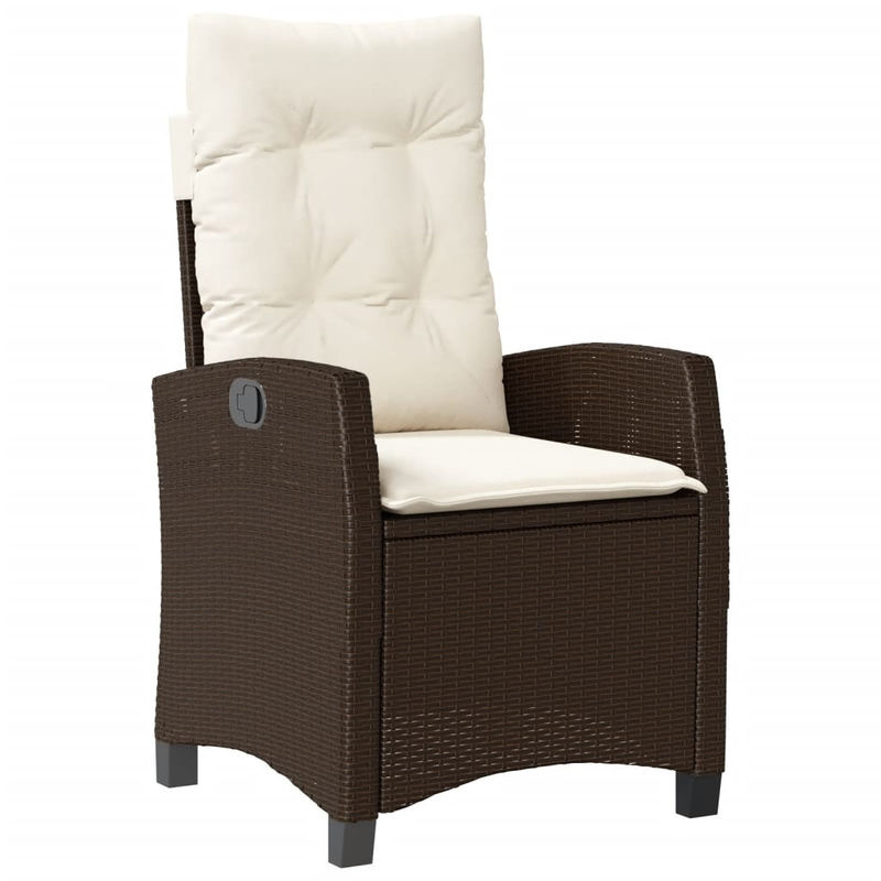 Vidaxl Gartenmöbel-Set aus Polyrattan mit Kissen und Glastisch, 5-teilig, Braun, Modernes Design - Bild 3