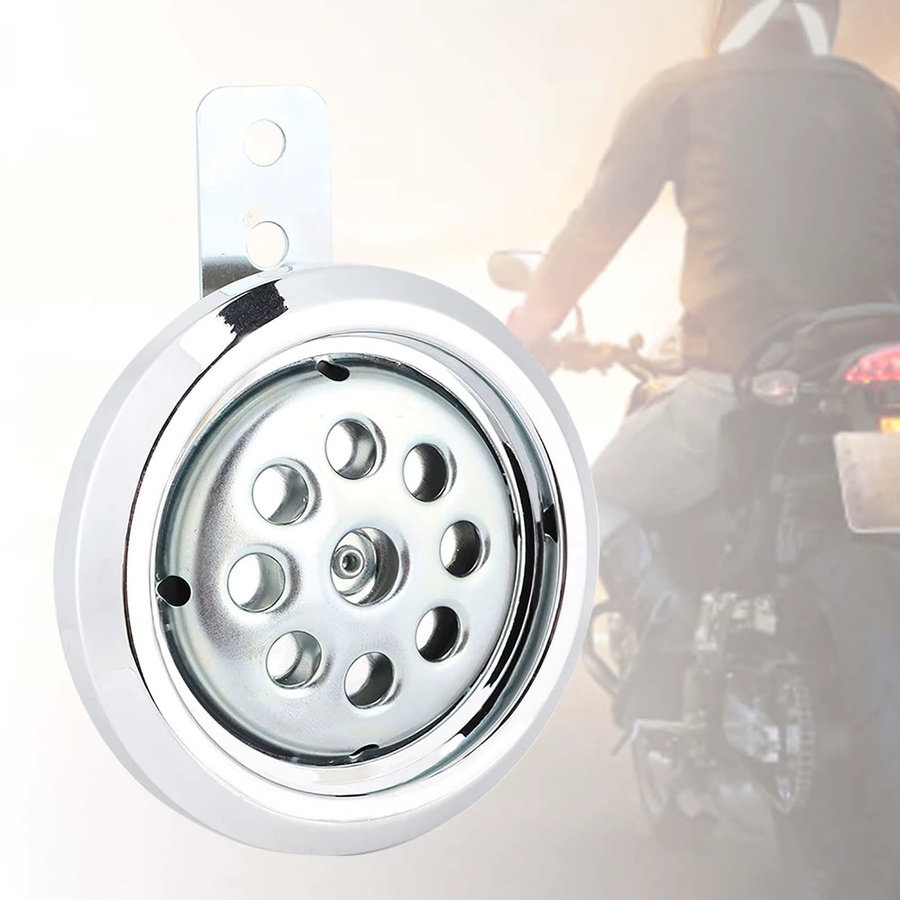 ESTINK Universelle Motorradhupe in Silber mit Waben-Chromabdeckung, wasserdicht, 105 dB, 12 V, Durchmesser: 85 mm - Bild 3