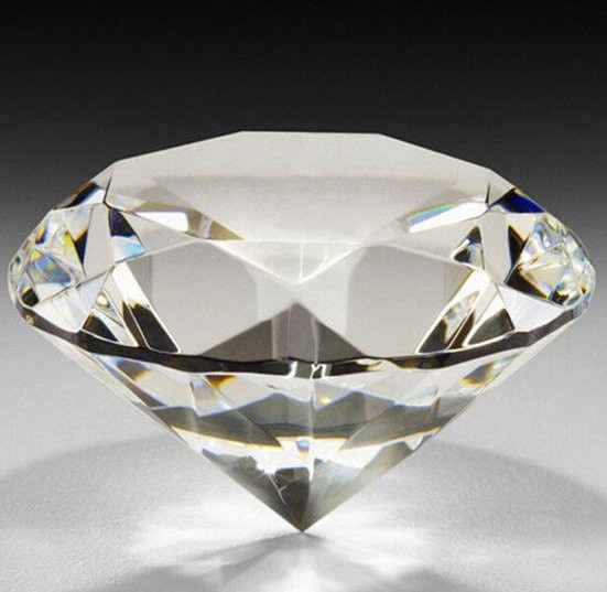 Arabella Briefbeschwerer aus facettiertem Glas in Transparent, runder künstlicher Diamant mit 40 mm Durchmesser - Bild 1