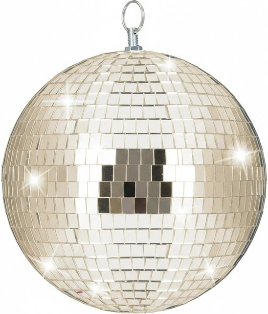 Relaxdays Discokugel aus Glas in Champagner Gold zum Aufhängen, Durchmesser: 20 cm - Bild 1