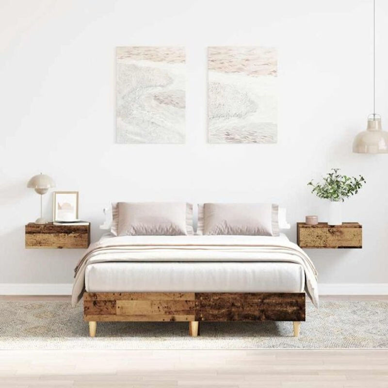 Bettgestell in Altholz-Optik von Vidaxl aus Holzwerkstoff in Braun im Landhausstil B/T/H: 120 x 200 cm - Bild 1