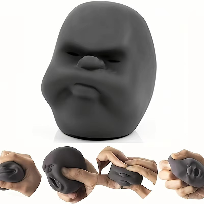Soulbao Anti-Stress Pinch Release Ball aus Silikon in Schwarz als sensorisches Spielzeug zur Stressbewältigung - Bild 1