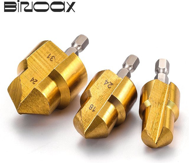 Binoax PPR Hebebohrer für Wasserrohre und Holzbearbeitung, Stufenbohrer und Reibahle mit Fasen, Farbe: Gold - Bild 1